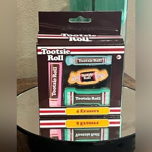 Tootsie Roll Novelty Erasers, set of 4, new!